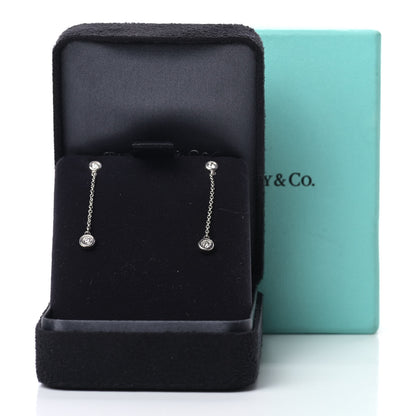 Tiffany Sterling Silver Diamond .24ct Elsa Peretti Diamonds by the Yard Drop Earrings 7 of 7