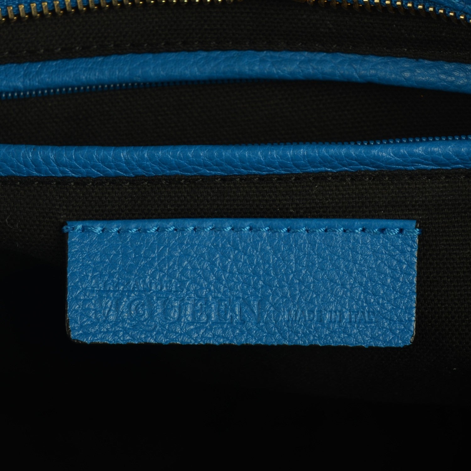 Alexander McQueen Pebbled Calfskin Small Skull Padlock Zip Around Tote Blue 6 of 9