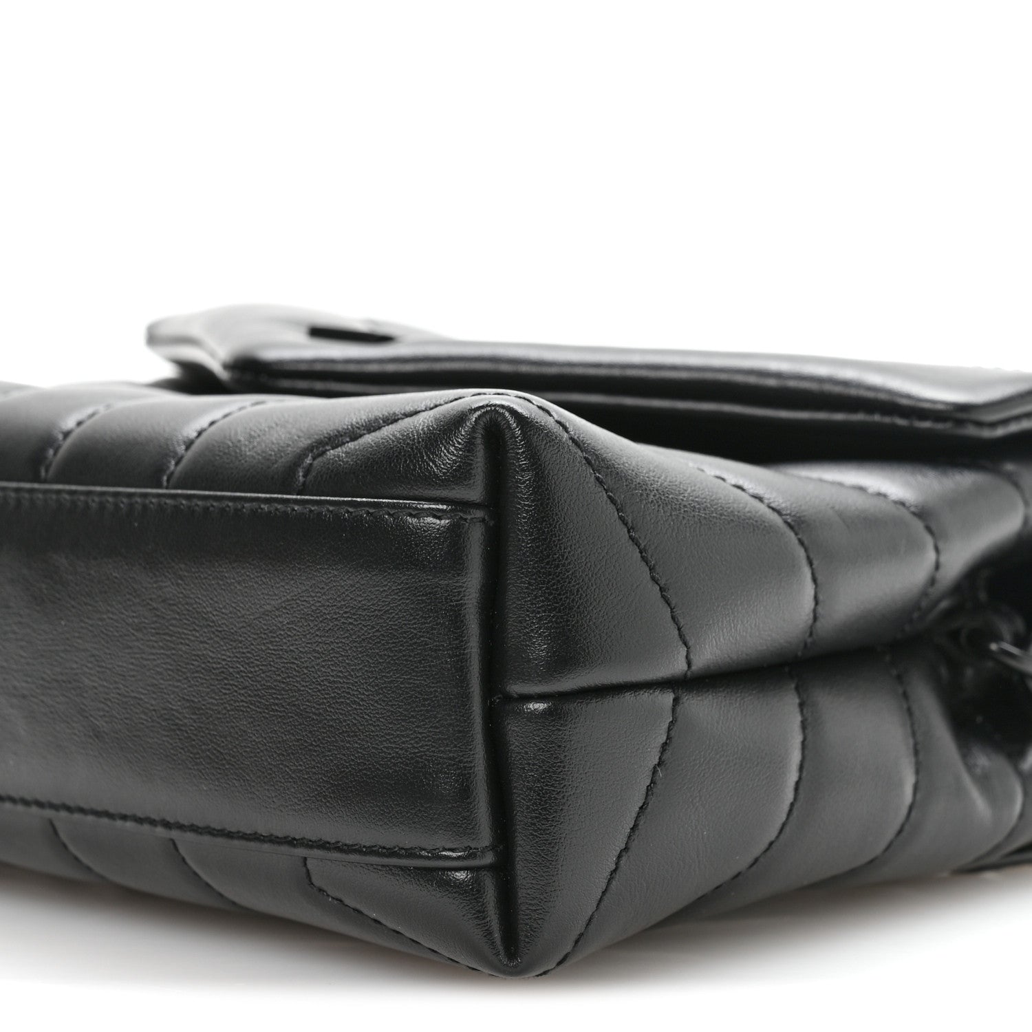 Saint Laurent Calfskin Y Quilted Monogram Monochrome Toy Loulou Crossbody Bag Black 10 of 11