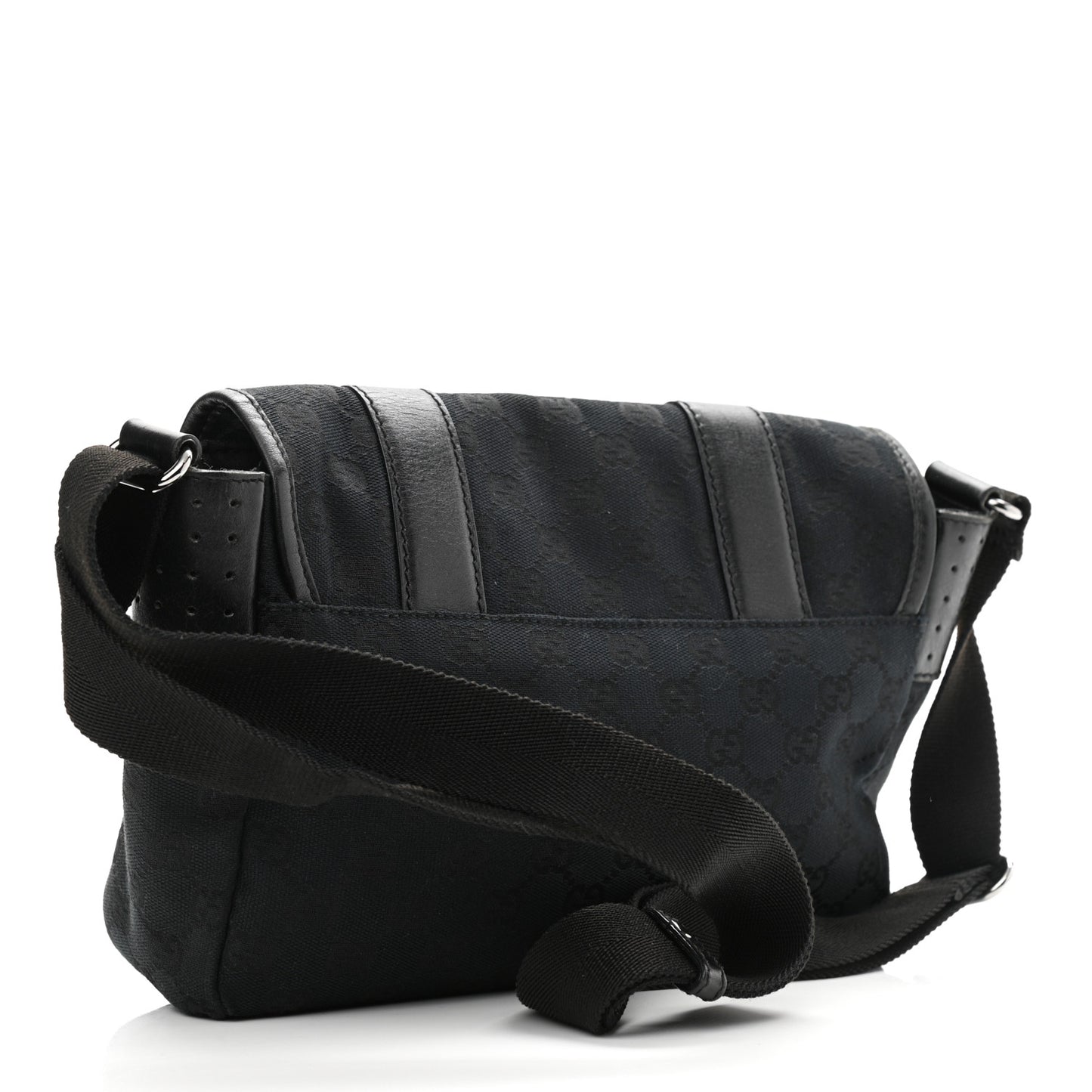 Monogram Small Double Buckle Flap Messenger Bag Black