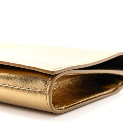 Saint Laurent Metallic Calfskin Monogram Large Belle De Jour Clutch Gold 9 of 11