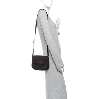 Gucci Pebbled Calfskin Web Small Dressage Shoulder Bag Dark Brown 2 of 10