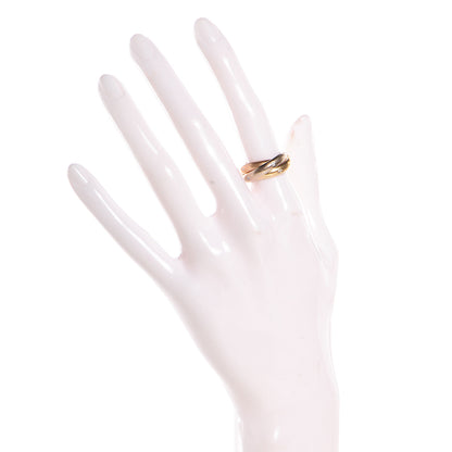 Cartier 18k Pink Yellow White Gold Diamond Trinity Ring 51 US 5.75 2 of 5