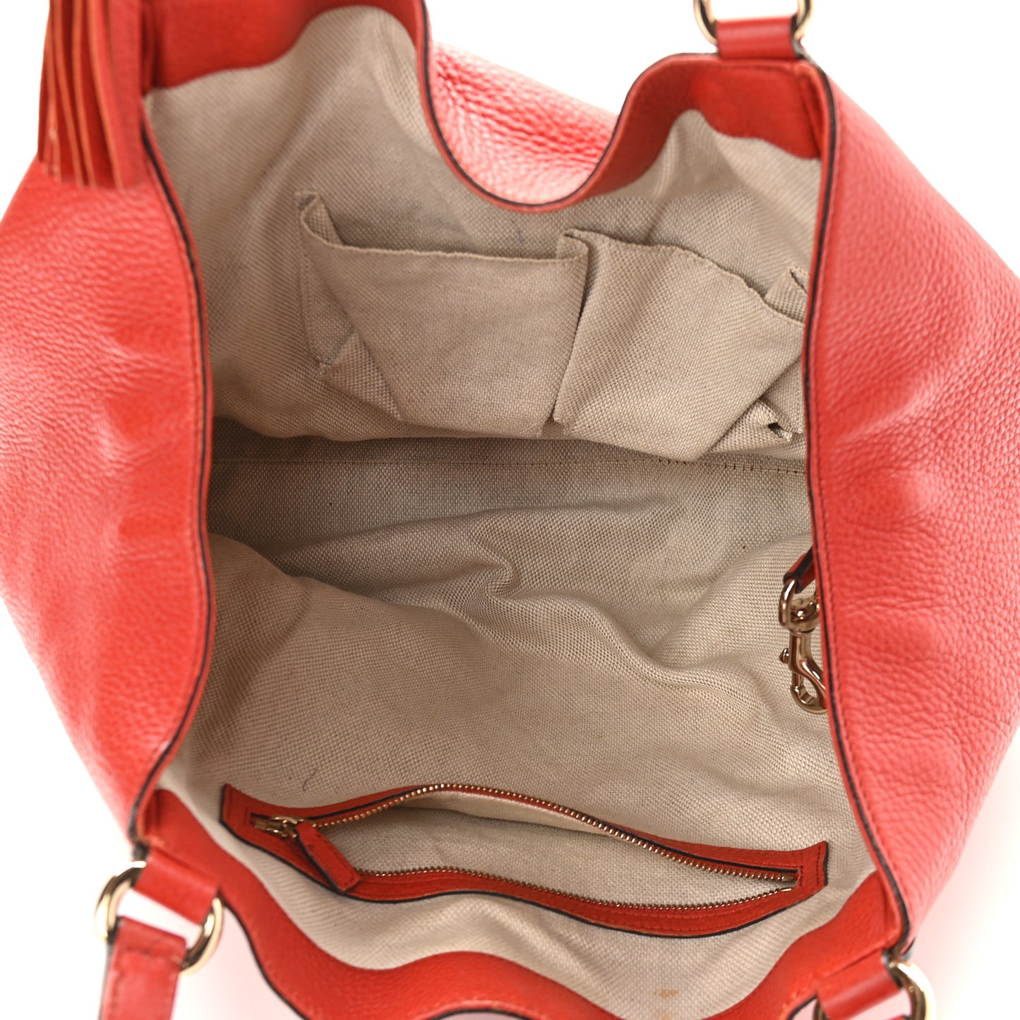 Pebbled Calfskin Medium Soho Shoulder Bag Red