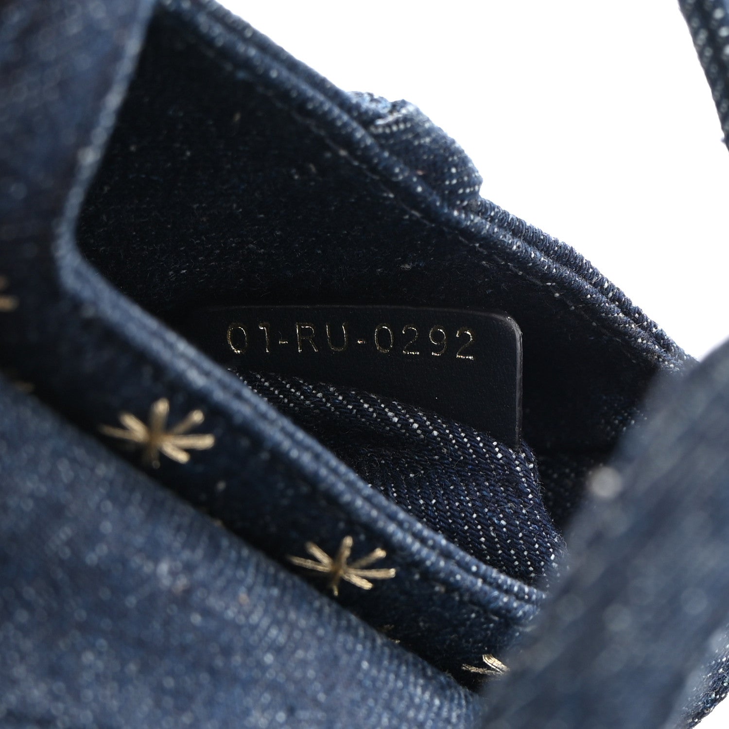 Christian Dior Denim Embroidered Micro Saddle Bag With Strap Blue Gold 7 of 9