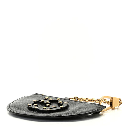 Gucci Pebbled Calfskin Studded Soho Key Case Black 4 of 6