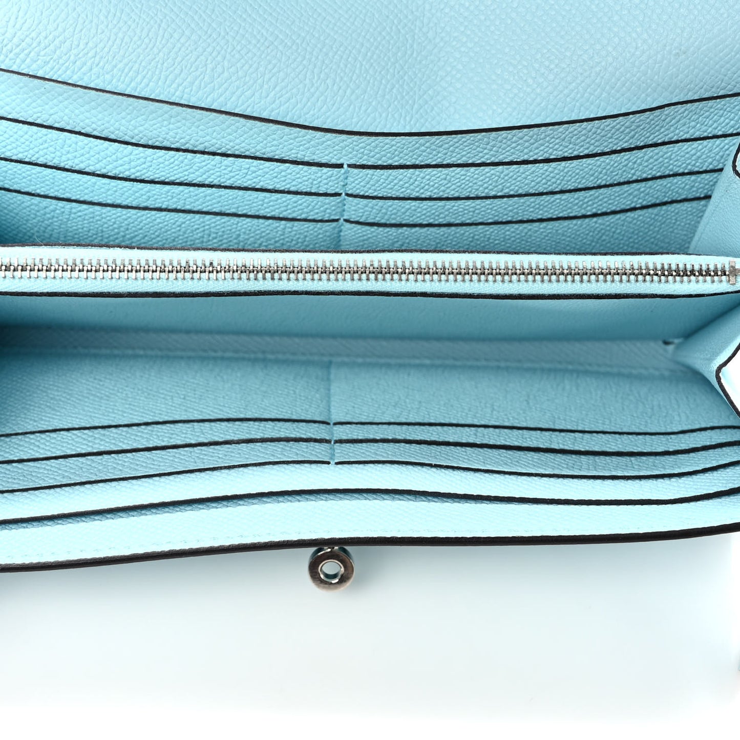 Epsom Kelly Longue Wallet Bleu Zephyr