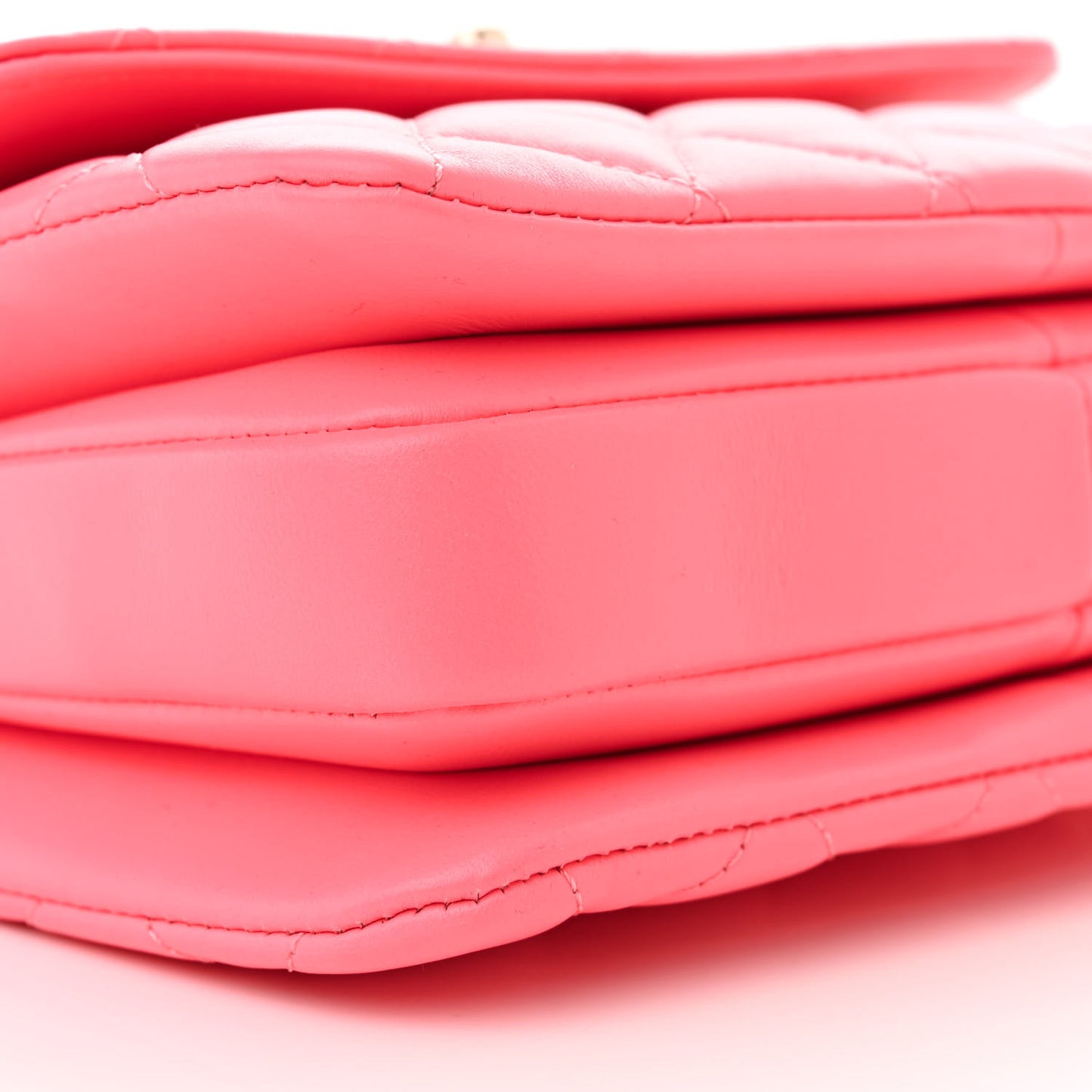 Lambskin Lacquered Quilted Mini Trendy CC Dual Handle Flap Bag Coral Pink