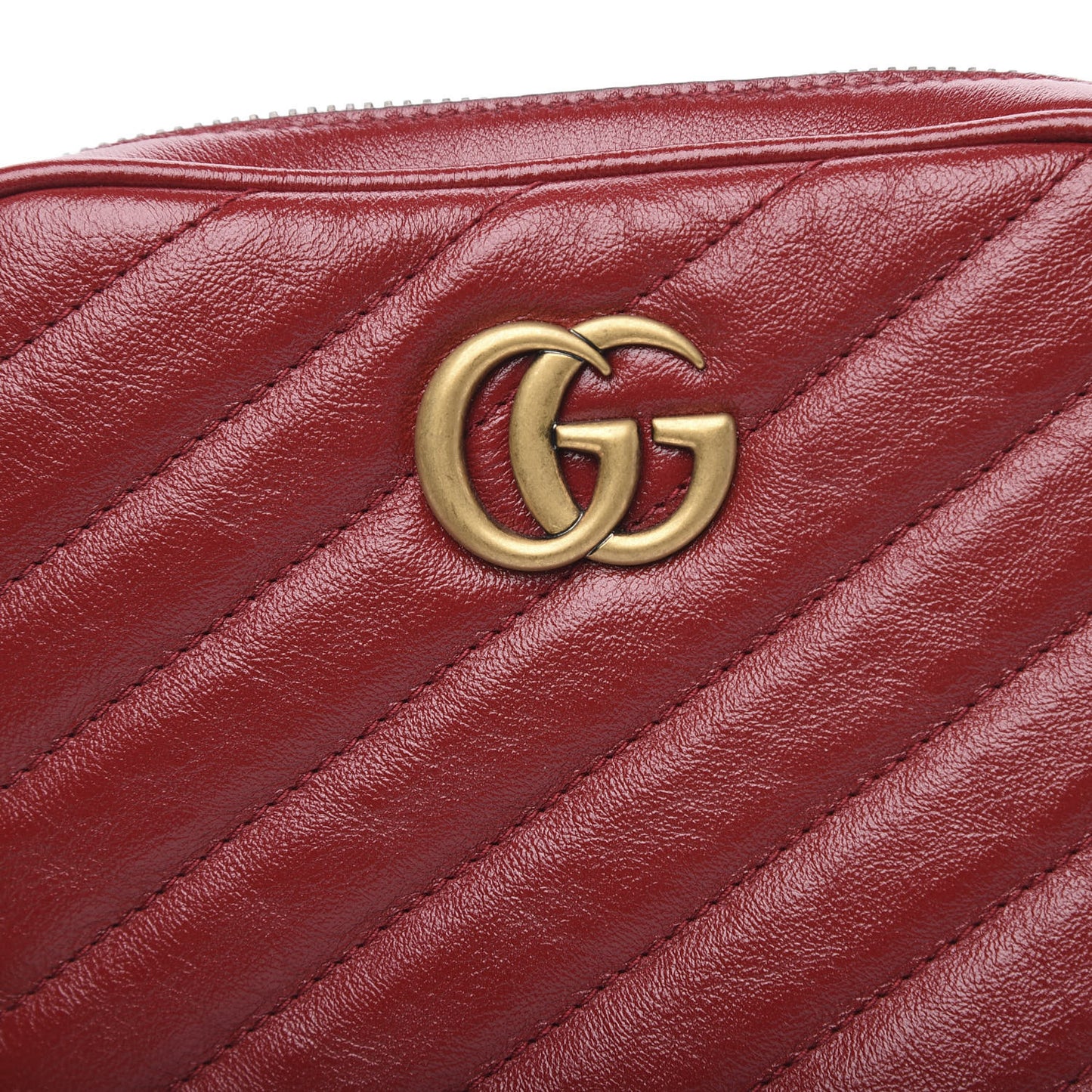 Azalea Calfskin Matelasse Diagonal Tall GG Marmont Crossbody Bag Romantic Cerise