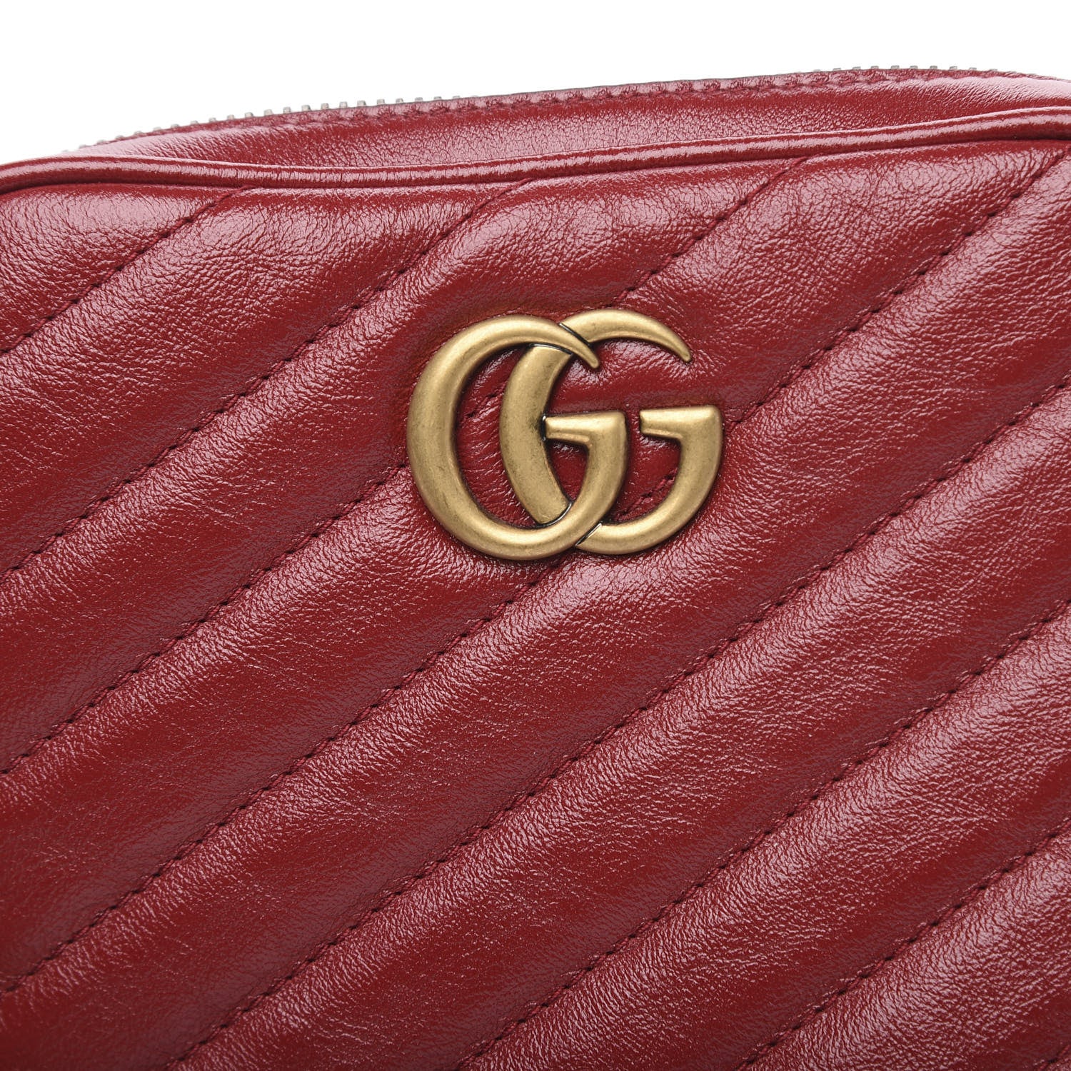 Gucci Azalea Calfskin Matelasse Diagonal Tall GG Marmont Crossbody Bag Romantic Cerise 11 of 11