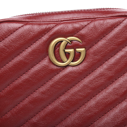 Gucci Azalea Calfskin Matelasse Diagonal Tall GG Marmont Crossbody Bag Romantic Cerise 11 of 11
