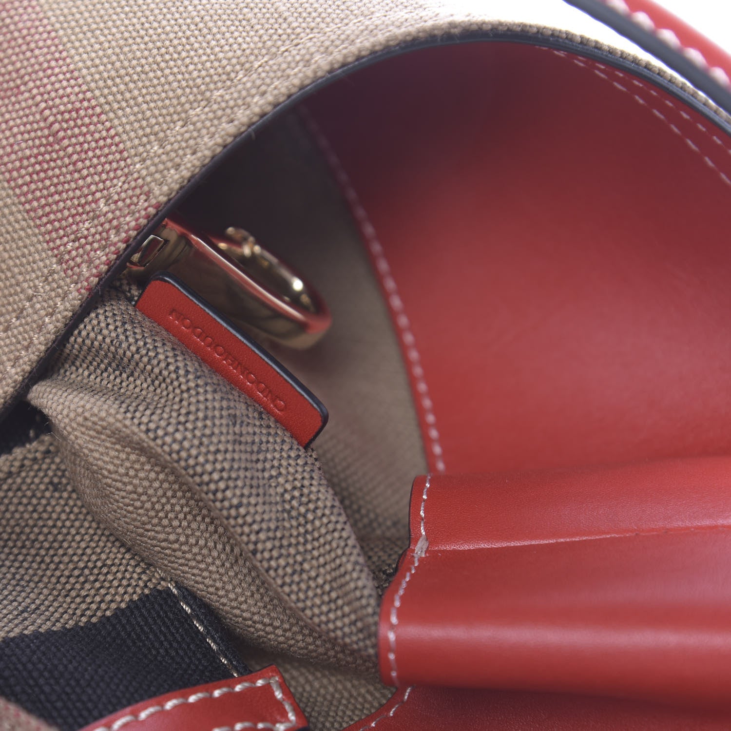 Burberry Canvas Mega Check Medium Ashby Hobo Cadmium Red 8 of 11