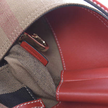 Burberry Canvas Mega Check Medium Ashby Hobo Cadmium Red 8 of 11