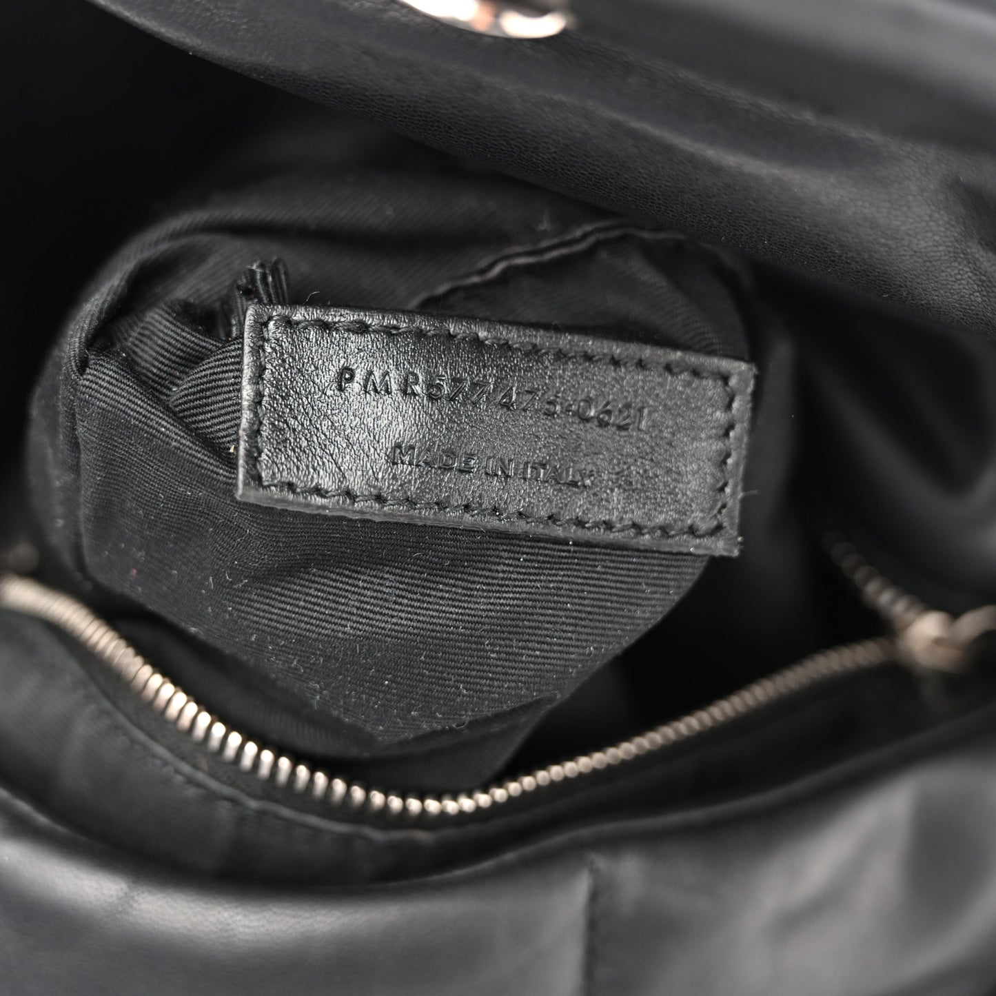 Lambskin Quilted Medium Loulou Puffer Monogram Chain Satchel Black