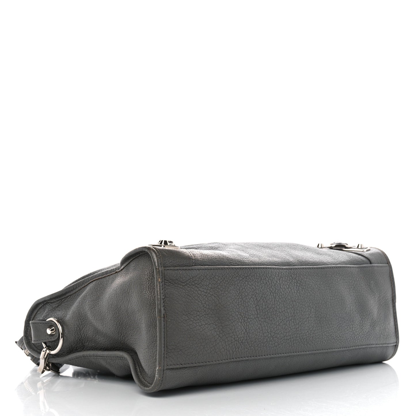 Chevre Silver Metallic Edge Hardware City Gris Acier