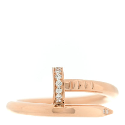 Cartier 18K Pink Gold Diamond Juste Un Clou Ring 54 6.75 1 of 6