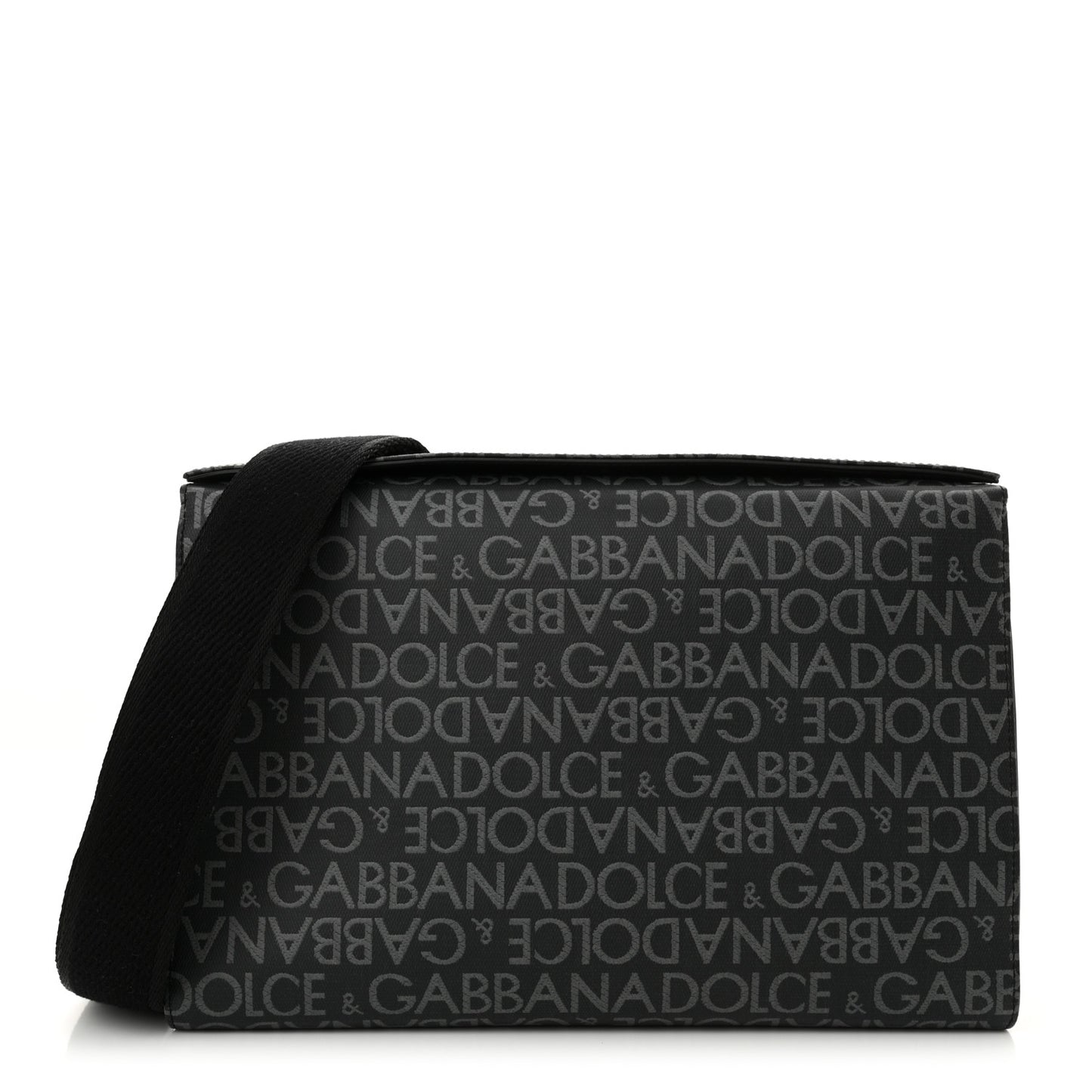 Coated Jacquard DG Logo Mens Crossbody Bag Black