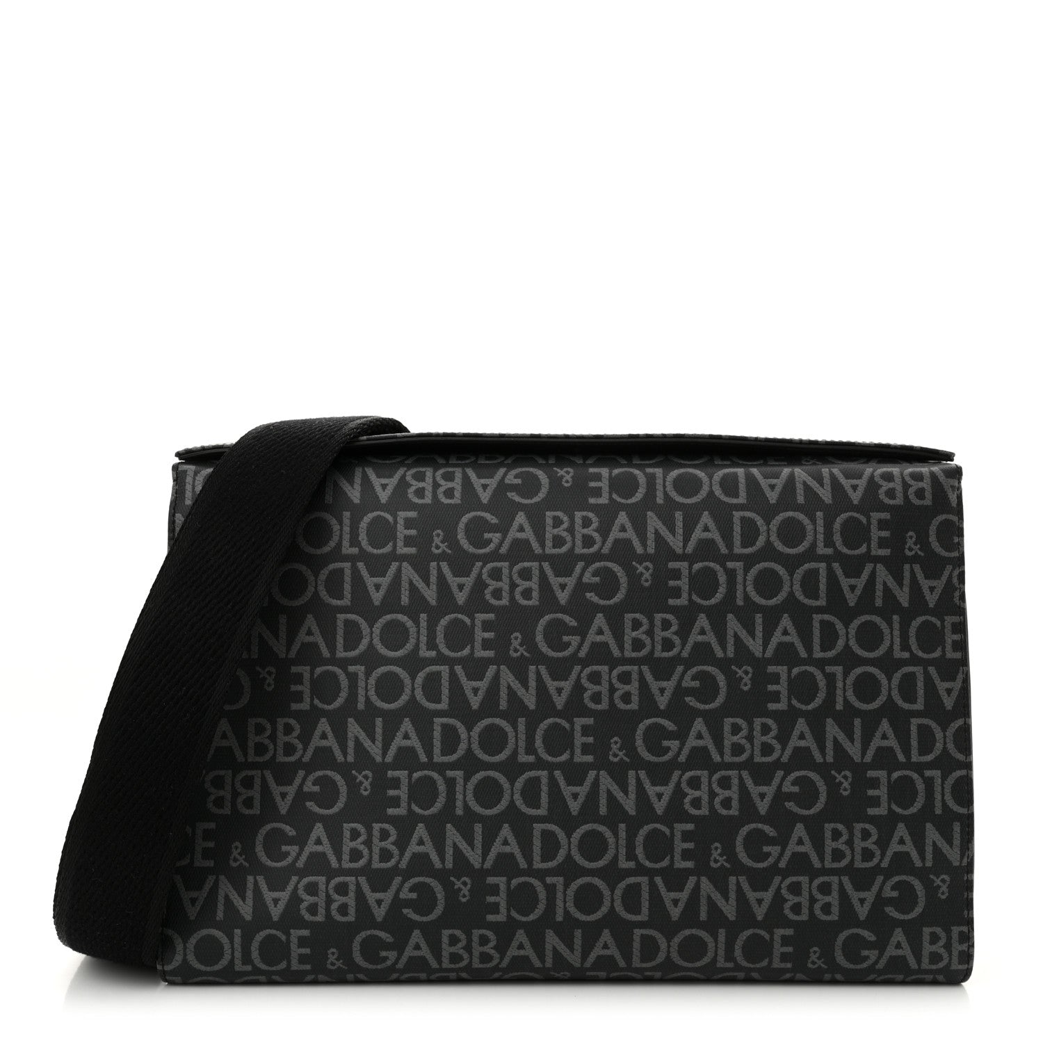 Dolce & Gabbana Coated Jacquard DG Logo Mens Crossbody Bag Black 1 of 10