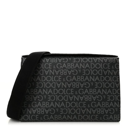 Dolce & Gabbana Coated Jacquard DG Logo Mens Crossbody Bag Black 1 of 10