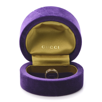 Gucci 18K Yellow Gold Enamel 6mm Icon Blooms Ring 50 5.5 6 of 6