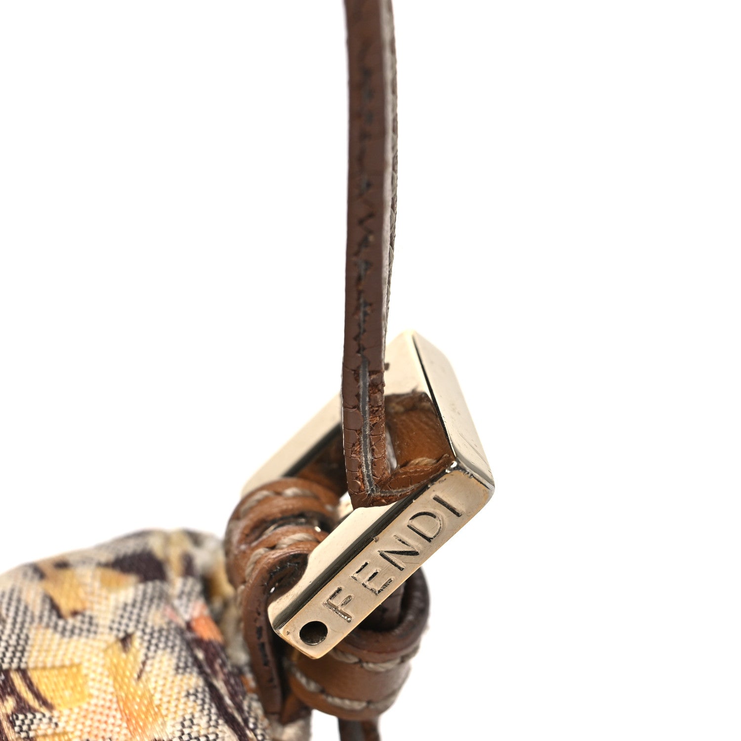 Fendi Zucchino Vitello Floral Mini Forever Mini Mama Baguette Brown Multicolor 11 of 12