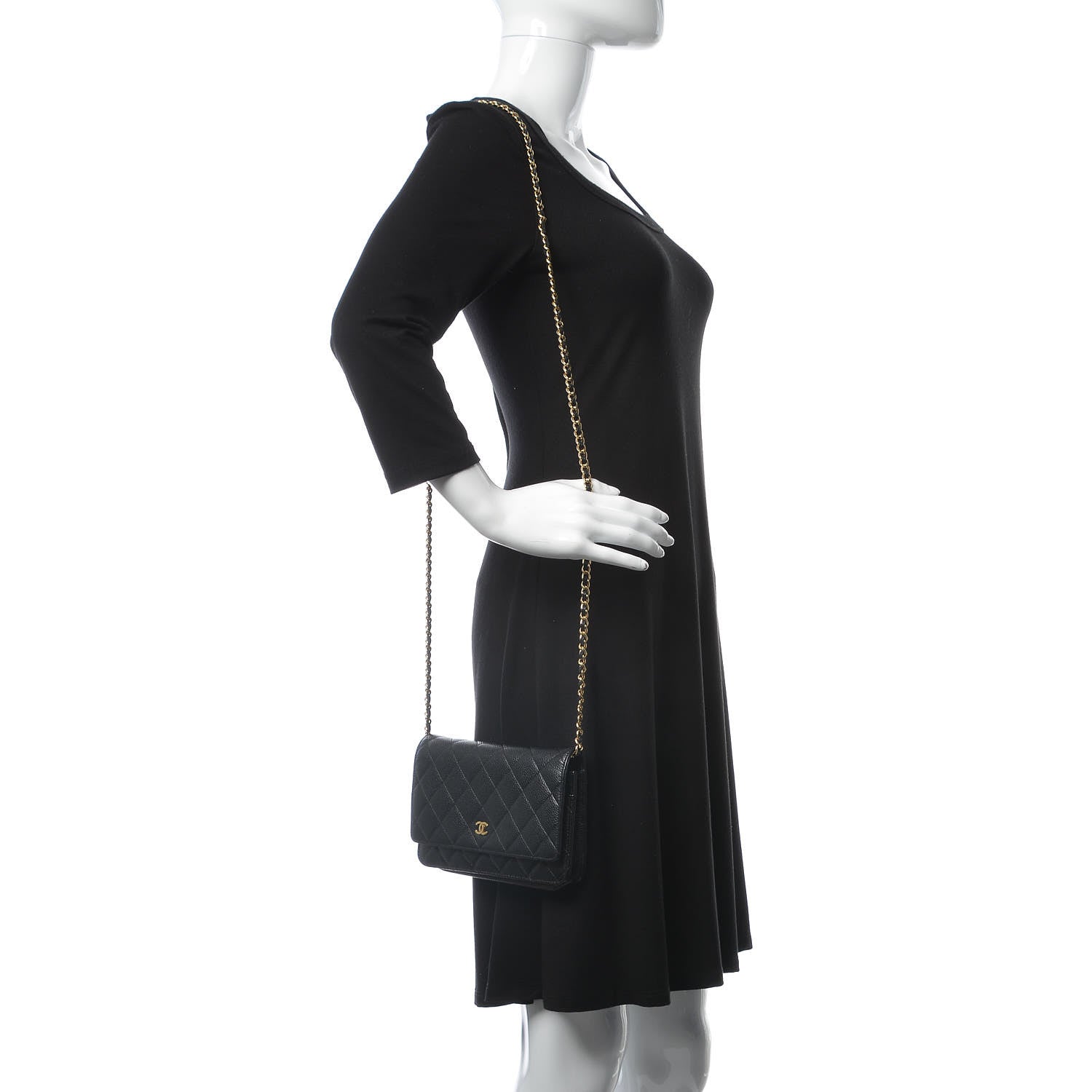 Chanel Caviar Quilted Wallet On Chain WOC Black 2 of 10