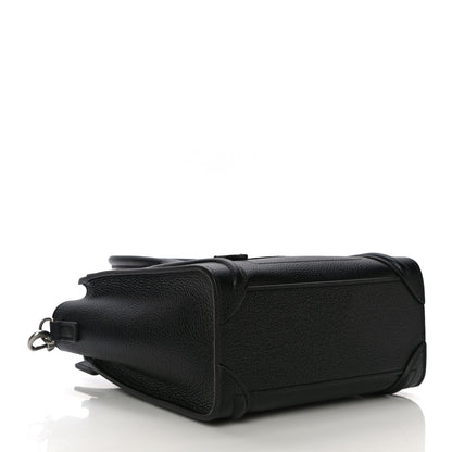 Celine Drummed Calfskin Nano Luggage Black 4 of 11