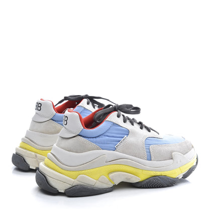 Balenciaga Nylon Suede Womens Triple S 2.0 Sneakers 37 Gris Bleu Rouge 4 of 9