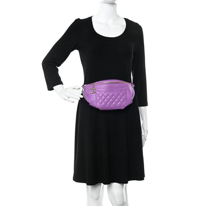 Chanel Lambskin Quilted Waist Belt Bag Purple 2 of 10