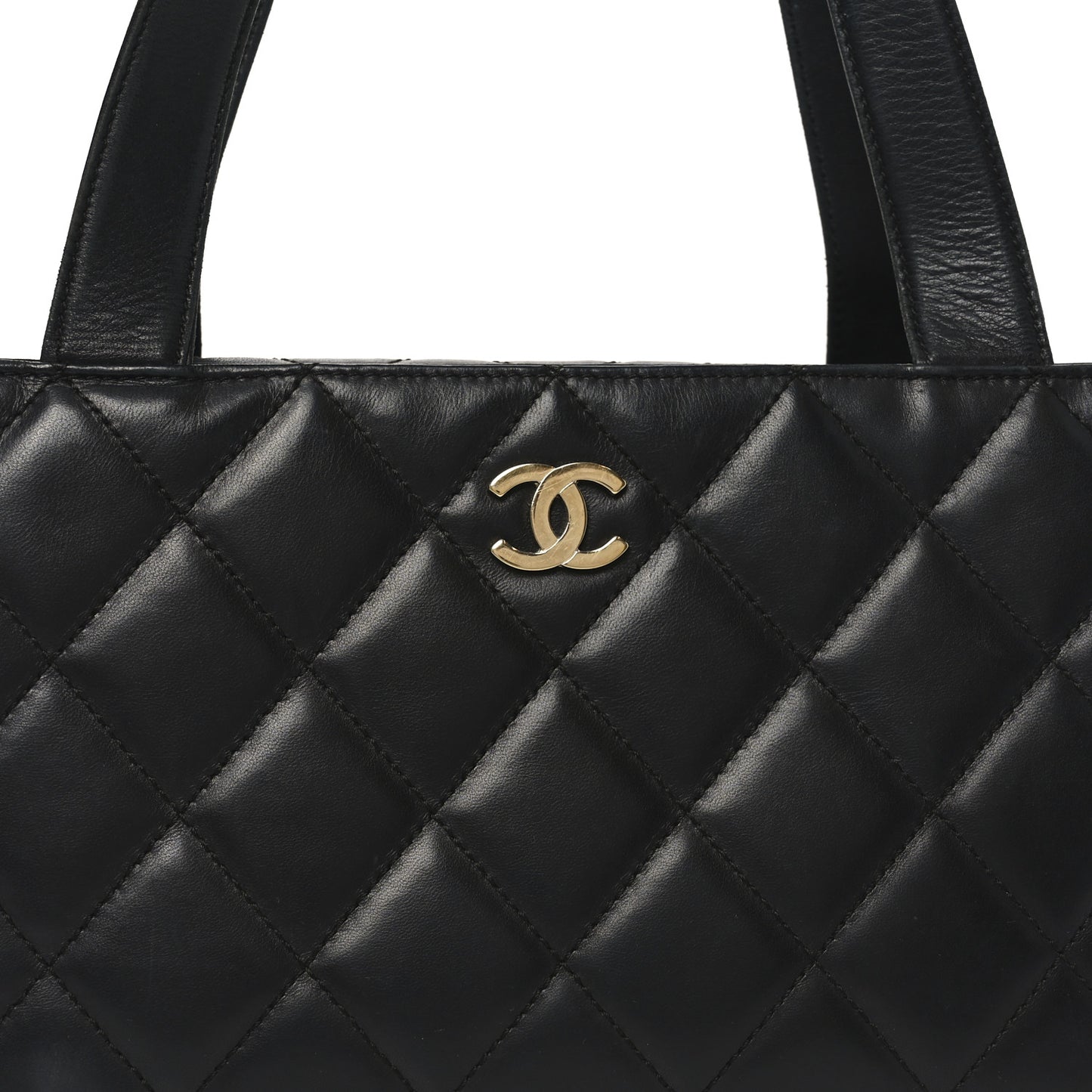 Lambskin Quilted Shoulder Bag Black