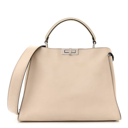 Fendi Vitello Tahiti Burro Large Peekaboo Iconic Essentially Satchel Beige 1 of 15
