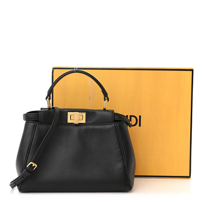 Fendi Nappa Mini Peekaboo Iconic Satchel Black 11 of 11