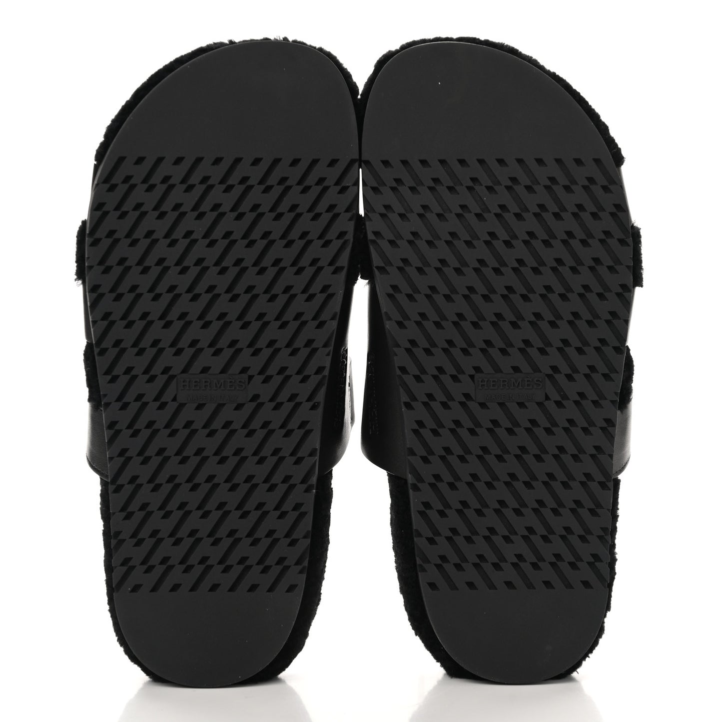 Calfskin Woolskin Womens Chypre Sandals 38 Black