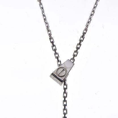 Cartier 18K White Gold Diamond Lariat Slide Pendant Necklace 4 of 9