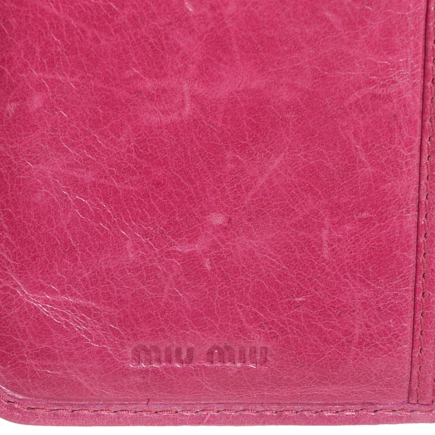 Miu Miu Matelasse Lux Tri-Fold Flap Wallet Peonia 7 of 8