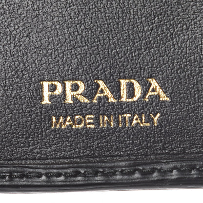 Prada Vitello Move Metal Compact Wallet Black 6 of 7