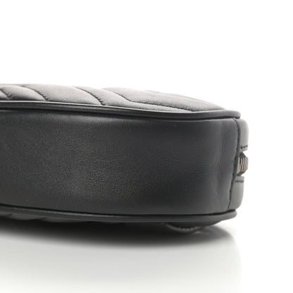 Gucci Calfskin Matelasse GG Marmont Belt Bag 75 30 Black 11 of 12