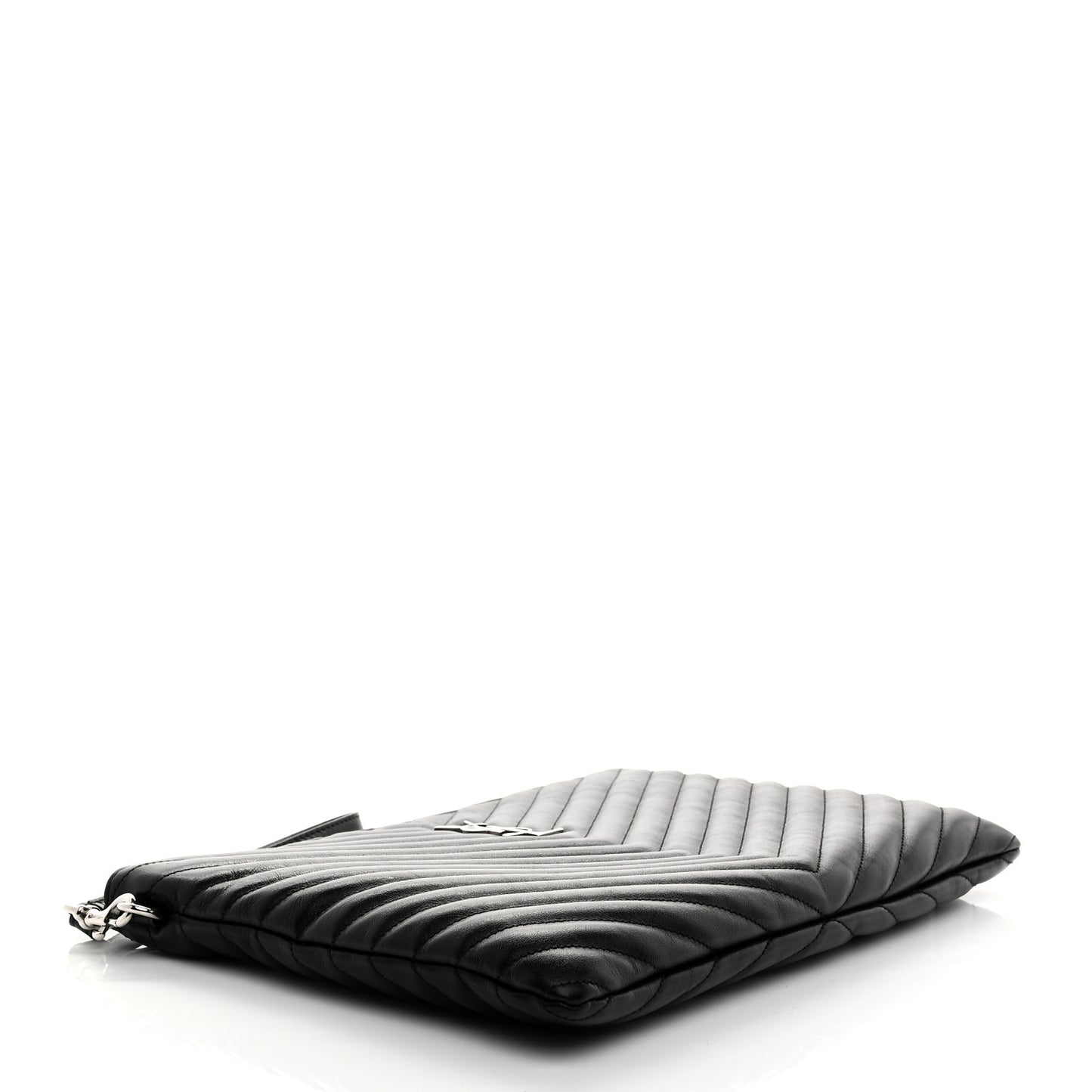 Calfskin Matelasse Monogram Cassandre Tablet Pouch Black
