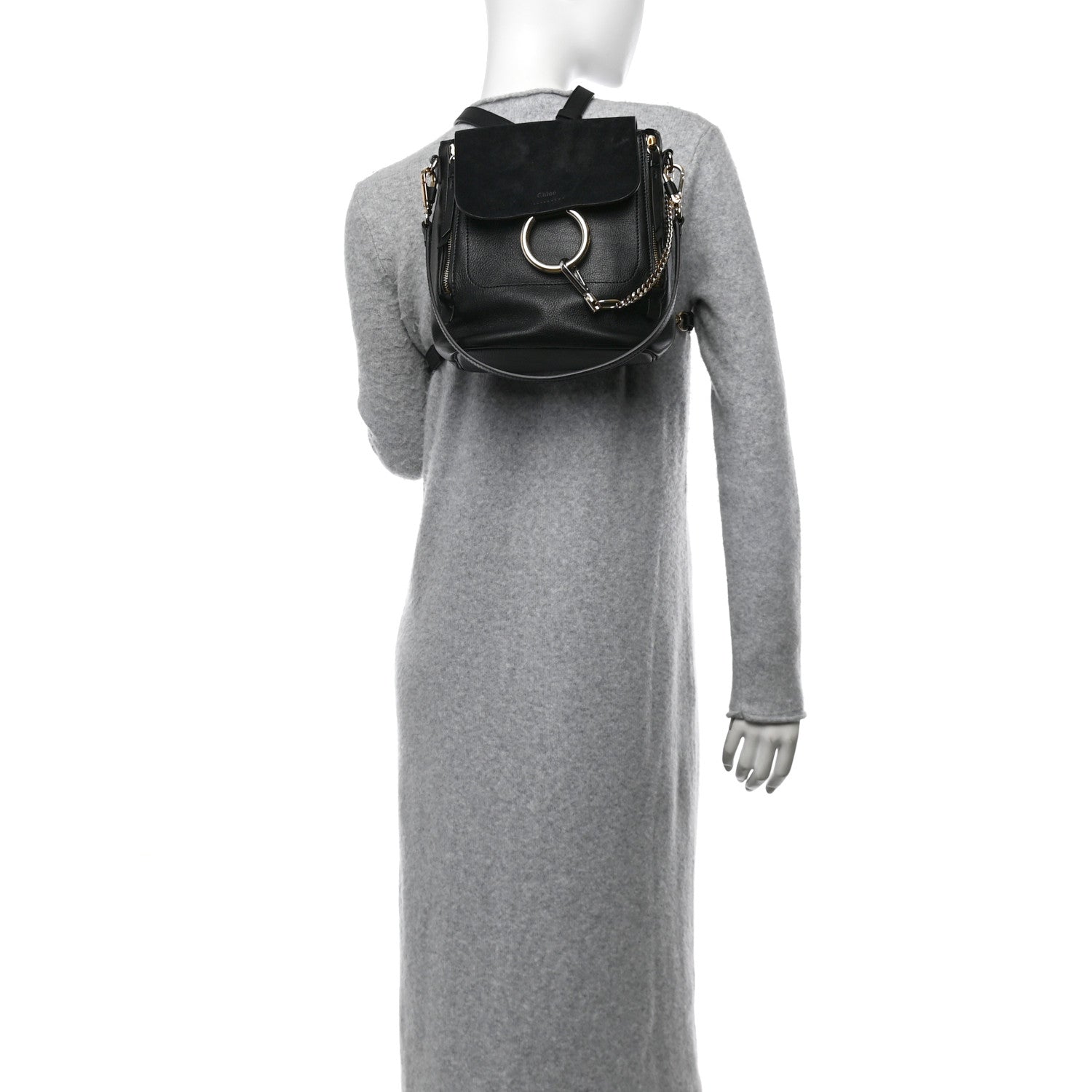 Chloe Suede Calfskin Small Faye Backpack Black 2 of 11