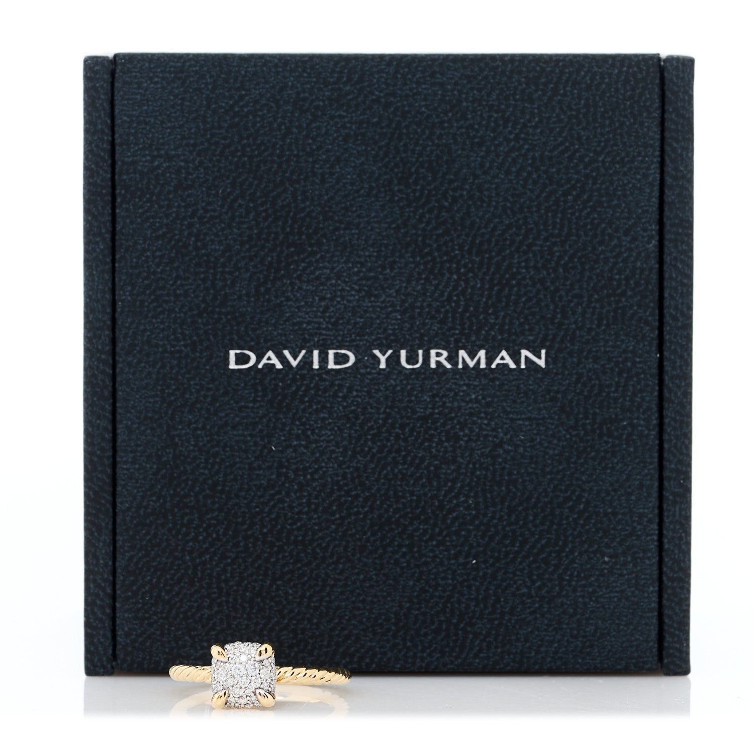David Yurman 18K Yellow Gold Diamond 7mm Chatelaine Pave Ring 49 5 6 of 6