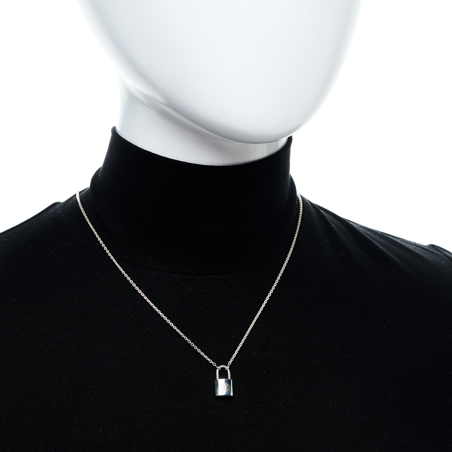 Louis Vuitton Sterling Silver Lockit Necklace 2 of 5