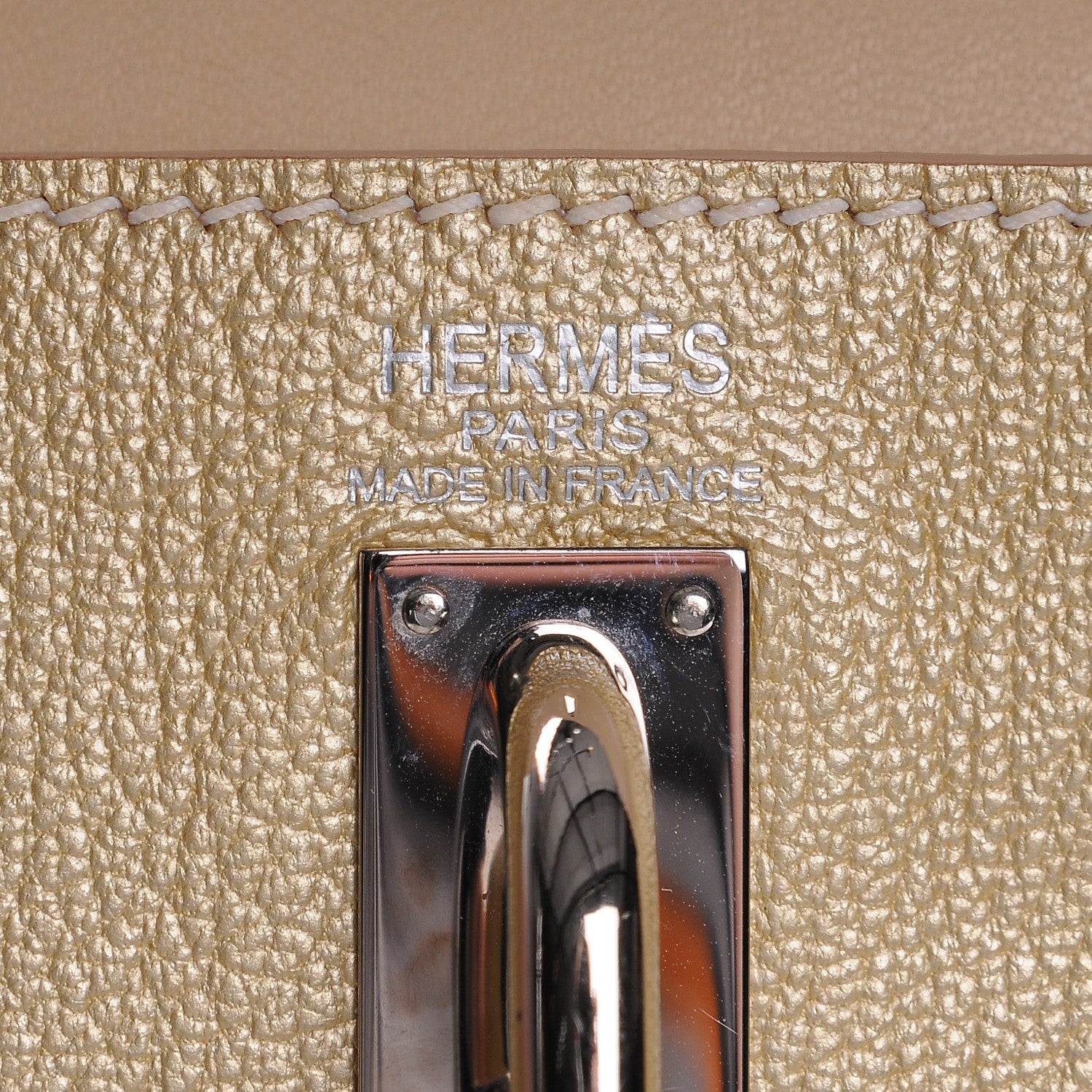 Hermes Metallic Chevre Chaine D'Ancre Clutch Gold 6 of 8