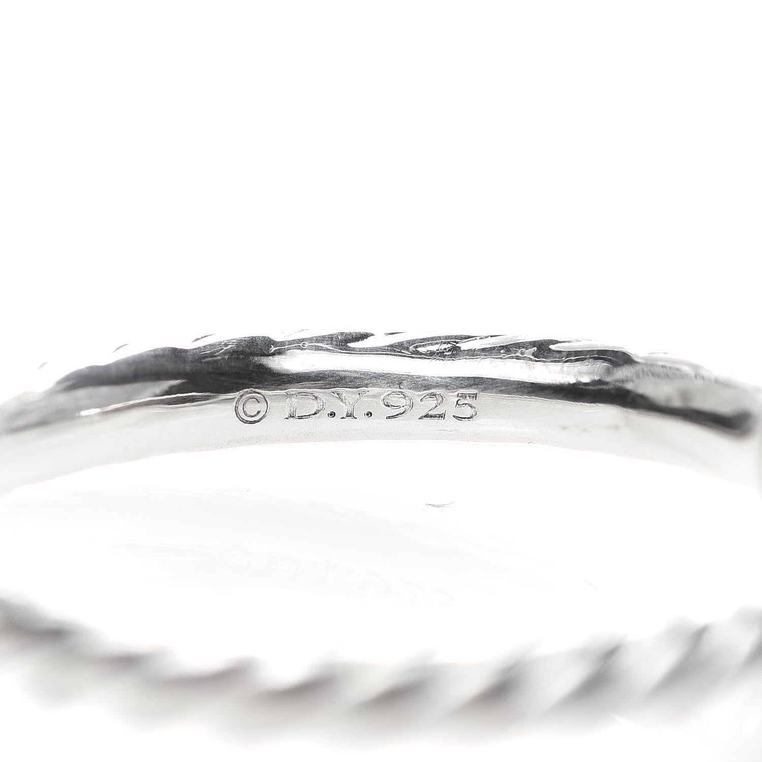 David Yurman Sterling Silver Black Diamond 7mm Petite Pave Ring 50 5.5 5 of 5