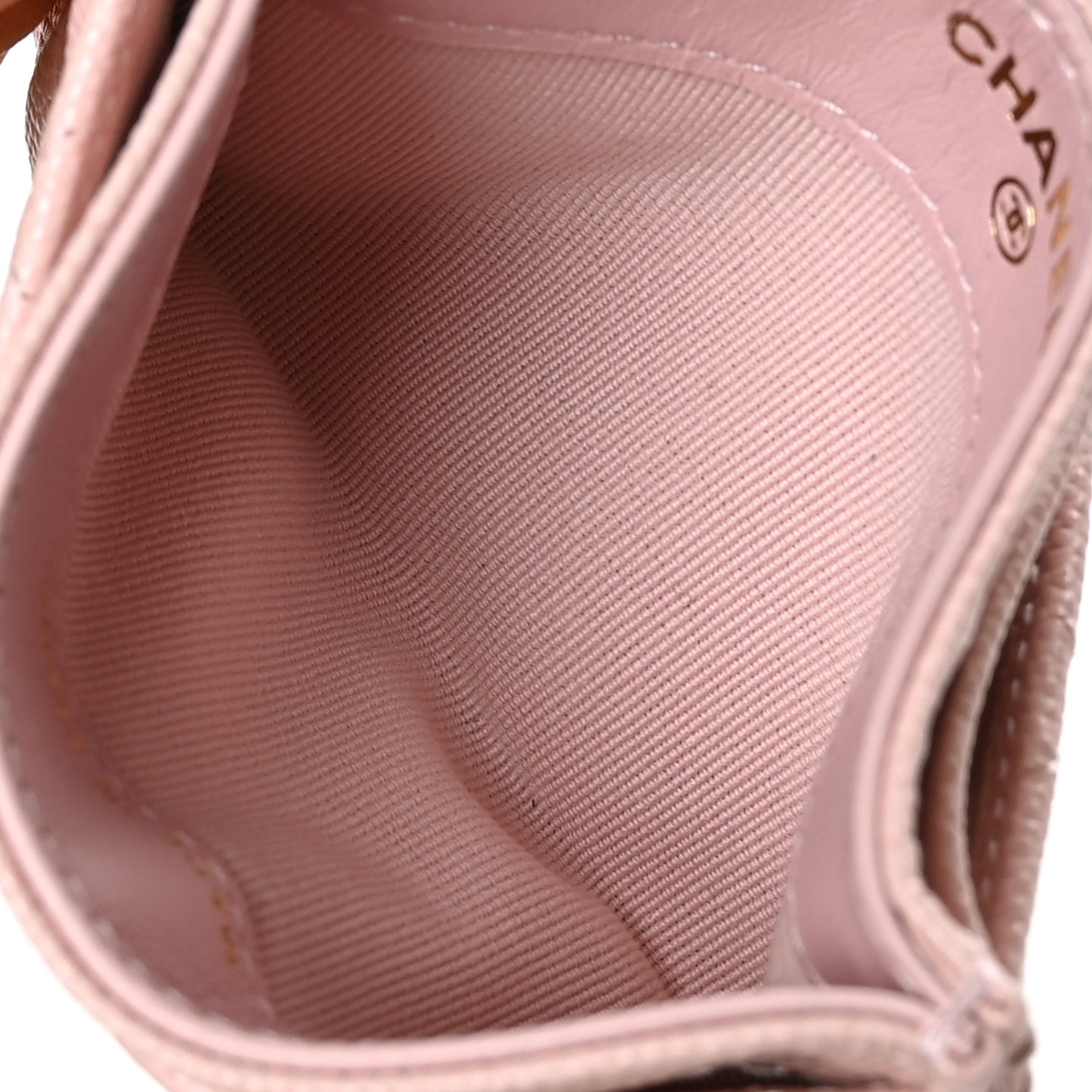 Caviar Quilted Card Holder Light Pink