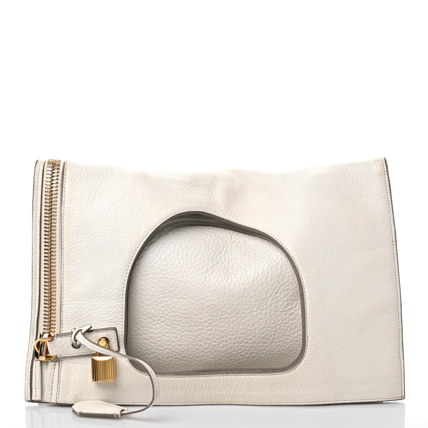 Ramskin Small Alix Padlock Zip Shoulder Bag White