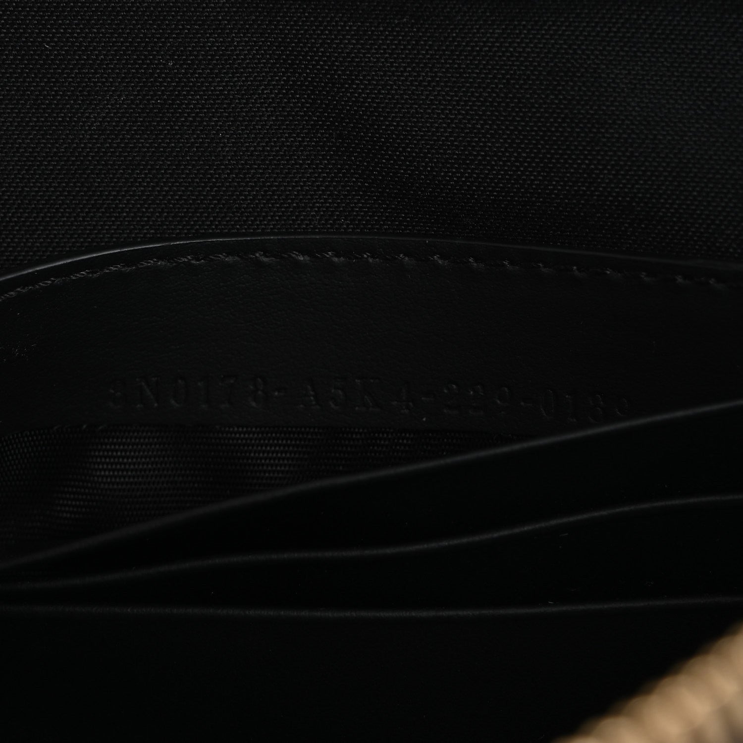 Fendi Glazed Fabric Vitello Century FF 1974 Stamp Patch Large Flat Pouch Mogano Panna Black 7 of 13