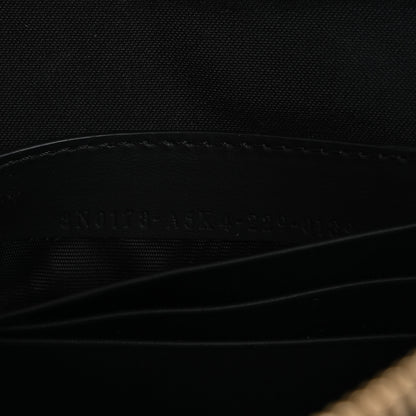 Fendi Glazed Fabric Vitello Century FF 1974 Stamp Patch Large Flat Pouch Mogano Panna Black 7 of 13