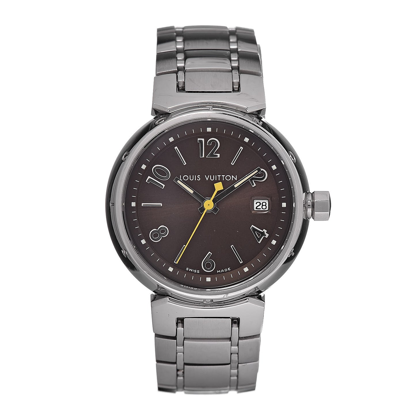 Stainless Steel 28mm Tambour Quartz Watch Brown