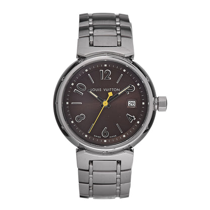 Louis Vuitton Stainless Steel 28mm Tambour Quartz Watch Brown 1 of 9