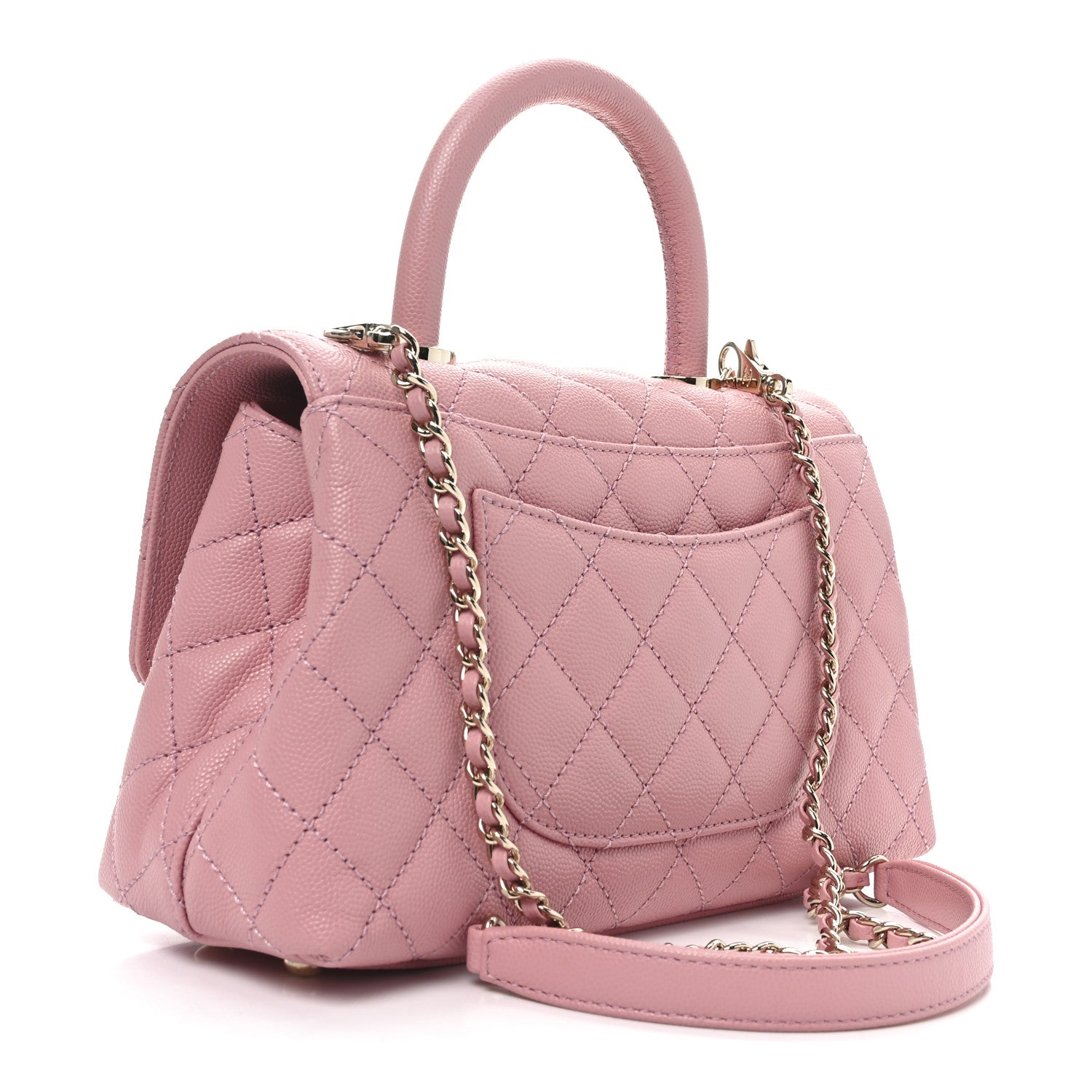 Chanel Caviar Quilted Mini Coco Handle Flap Pink 3 of 10